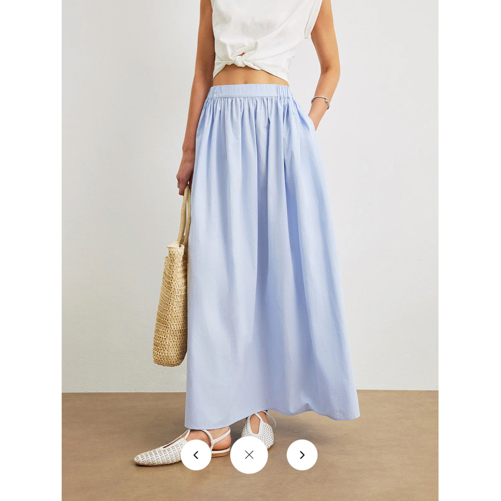 NWT Commense Cotton A-Line Skirt With Pockets Sz L